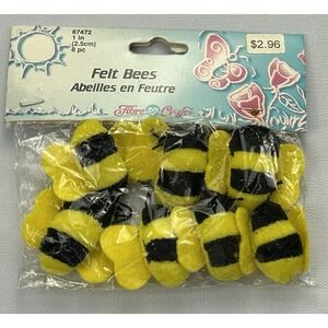 Fibre Craft Felt Bees 1" Craft Embellishments 8pc Open Pack Missing 1